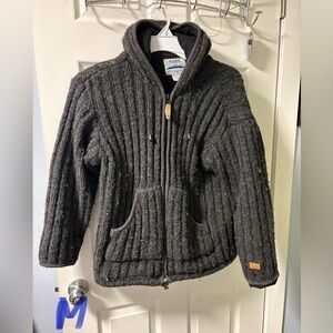 Charcoal Knit Hooded Jacket